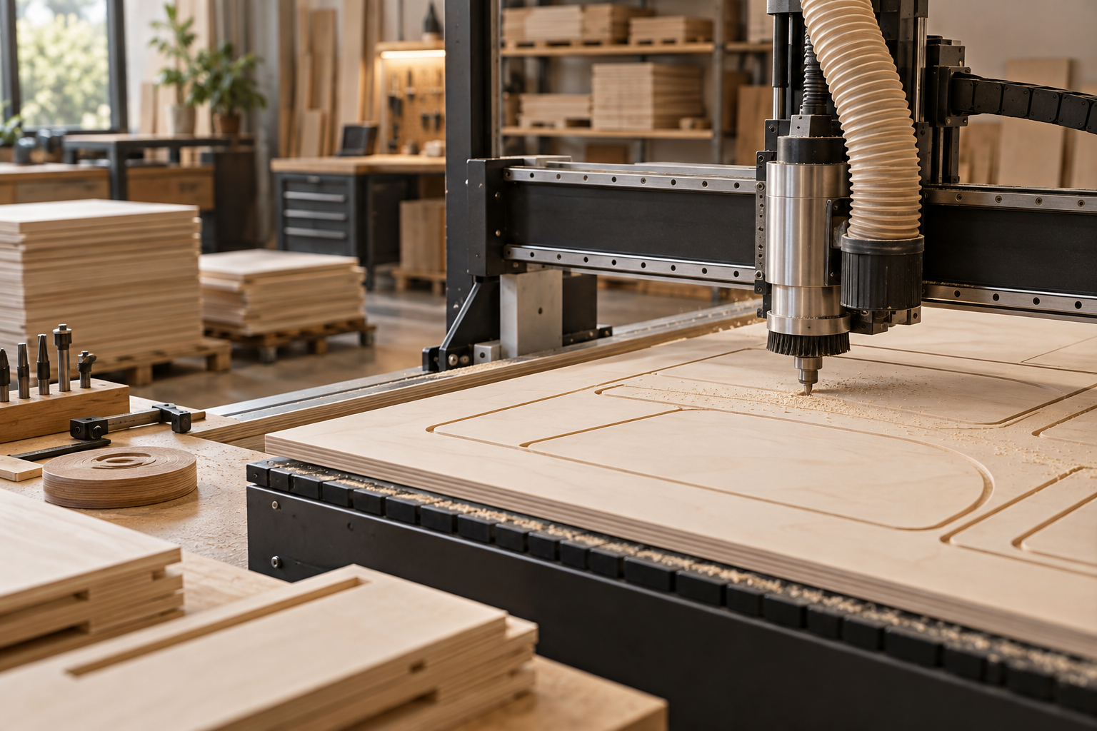 حفر CNC دقيق على الخشب